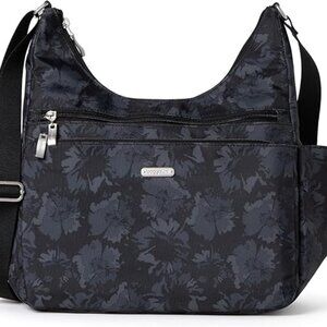 Baggallini Essential Hobo Crossbody Bag – Midnight Garden RFID Card Holder NWOT